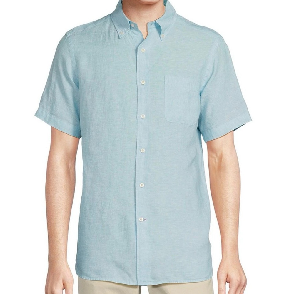 Cremieux Linen Collection Classic Fit Short Sleeve Shirt in size XL